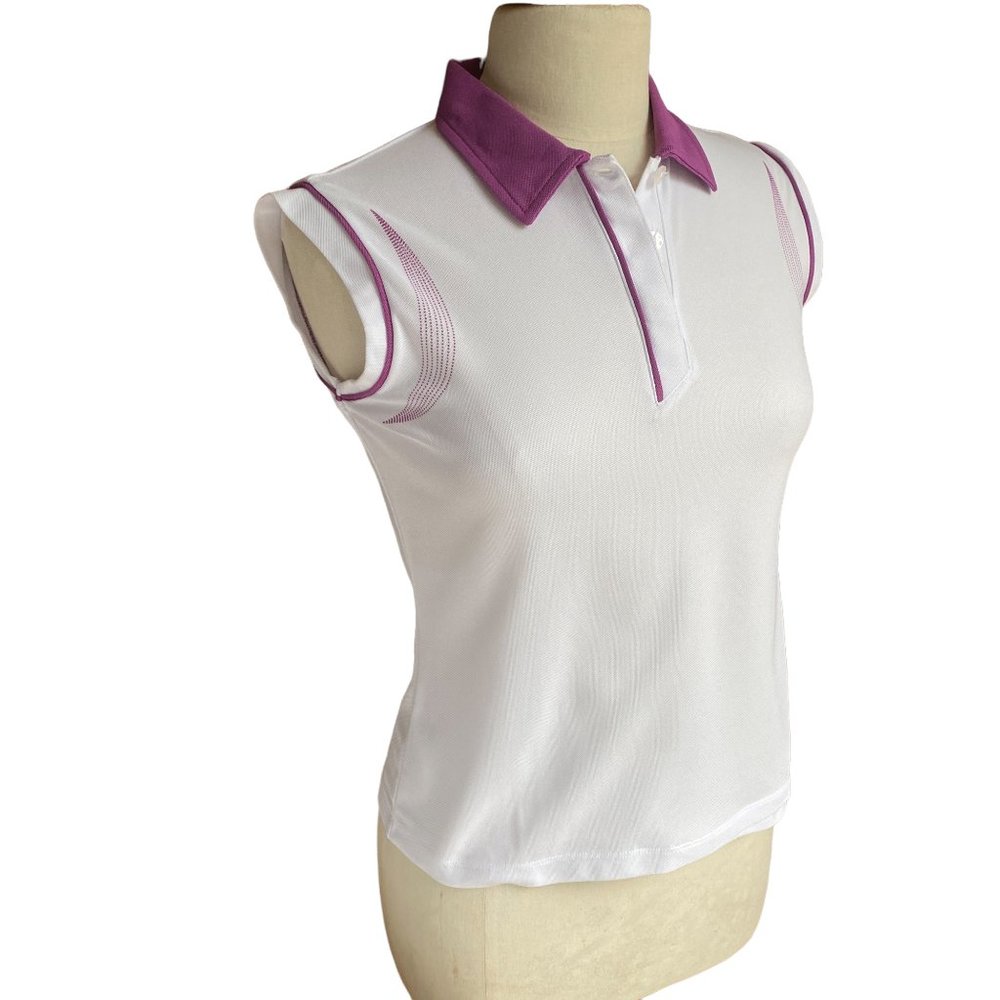 Nivo Sleeveless Moisture Wicking Golf Tennis Polo Shirt Purple Athletic Sporty-S